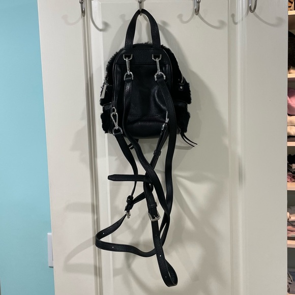 Michael Kors Rhea Leather and Faux Fur Mini Backpack - Picture 2 of 6
